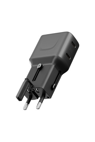Energea Travelgo 65w 2 Adet Type-c Çıkışlı Pd Pps Gan Hızlı Şarj Aleti - Siyah