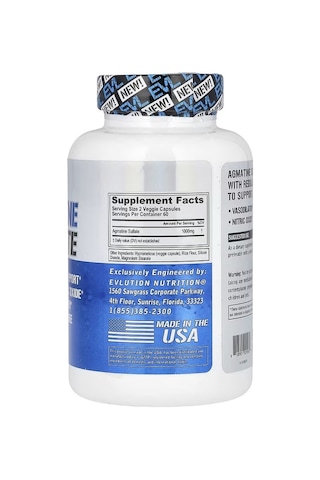 Evlution Agmatine Sulfate Nitric Oxide Muscle Gh Rec...
