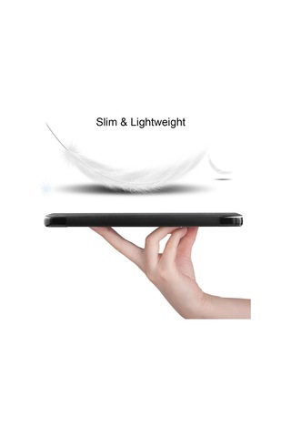 Nokia Uyumlu T20 Üç Katlı Stand İçin Koruyucu Kılıf Pu Deri + Pc Tablet Kapak