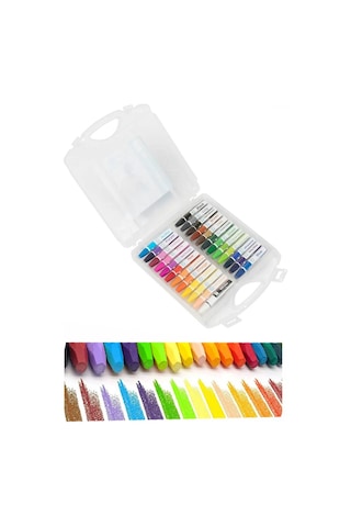 24 Renk Pastel Boya Plastik Çantalı 1 Paket Fixpoint 24 Lü Pastel Boya Çok Renkli Pastel Boya Resim Okul Öğrenci Çok Renkli
