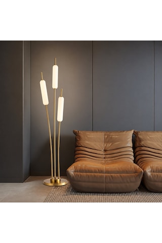 Reed 3'lü Gold 36 Watt Led Lambader