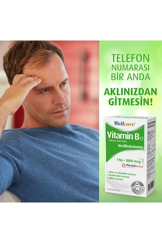 2 X Wellcare Vitamin B12 Metilkobalamin 1000Mcg 5Ml Sprey