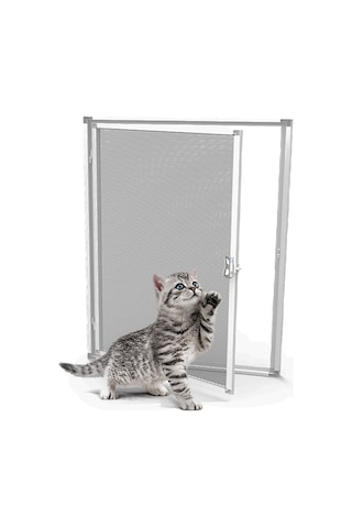 Kamataş Menteşeli Pencere Kedi Sinekliği Yırtılmaz Telli (Pet Tül) Sineklik Beyaz, 70x130 İstenilen ölçüde