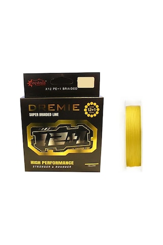 Özel Seri Hobi Avcılık Tatlı Su Captain Dremie Rounder 12+1 Spin İp Misina 150mt Yellow 0.18 mm