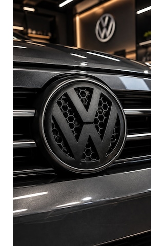 Volkswagen Uyumlu Bal Peteği Detaylı Ön Panjur Amblemi - Custom 3d Logo Panjur Arması
