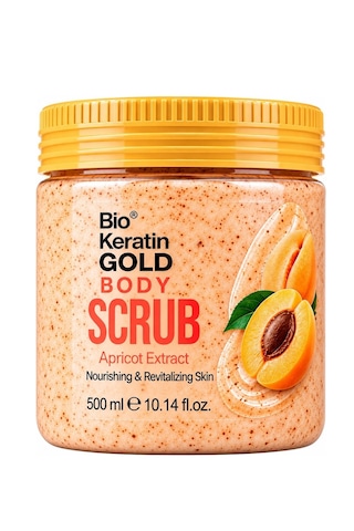 Bio Keratin Gold Kayısı Özlü Vücut Peeling 500ml Ferah Ve Pürüzsüz Cilt Body Scrub