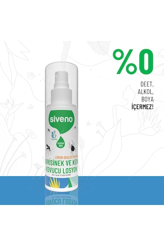 Siveno Sivrisinek ve Kene Kovucu Sprey Losyon Bitkisel Tüm Vücut İçin Aile Boy 100 ml