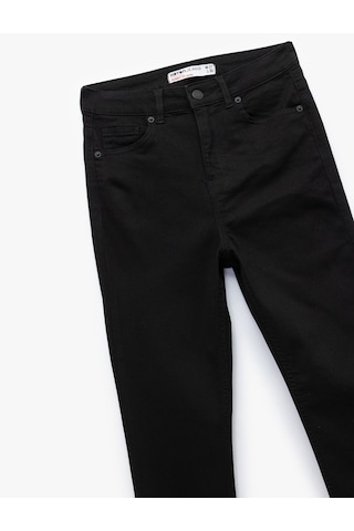 Koton Yüksek Bel Dar Kesim Dar Paça Toparlayıcı Jean Pantolon - Skinny Push Up Fit Jean Siyah 5wal40015md Siyah