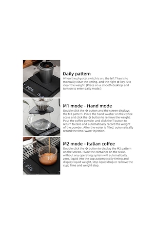 Zamanlayıcılı Mini Kahve Terazisi, 2kg/0,1g Doğru 3 Siyah Diğer