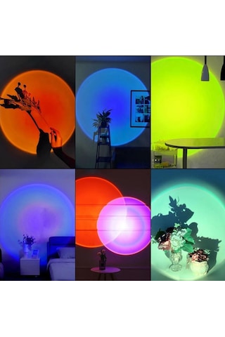 Sge Teknoloji Usb Led 7 Renk 14 Mod Projektör Lambası Fotoğraf Ve Video Çekim Işığı Dekoratif Işık