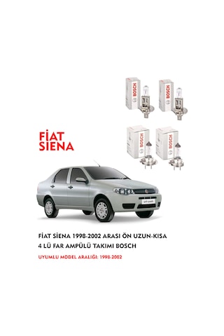 FİAT SİENA 1998 MODEL ÖN UZUN-KISA 4 LÜ FAR AMPÜLÜ TAKIMI BOSCH