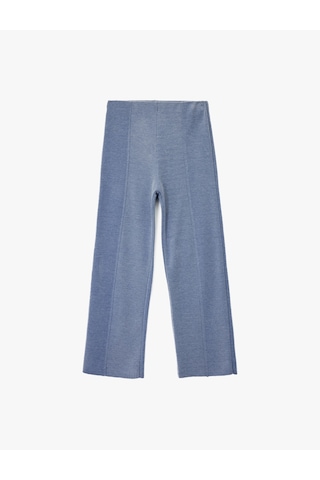 Koton Normal Bel Nervürlü Bol Paça Pantolon Mavi 6wak40034ek Mavi