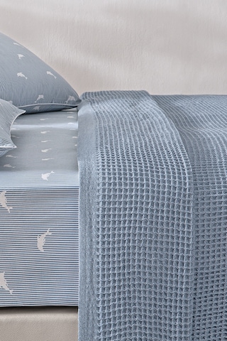 Puffy Arte Tek Kişilik Pike Takımı - Mavi