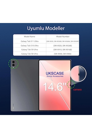 Samsung Uyumlu Galaxy Tab S11 Ultra s10 s9 s8 14.6 İnç Temperli Cam Ekran Koruyucu