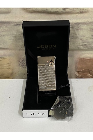 Jobon Çift Ateşlemeli Gaz Açıp Kapatmalı Gri Renk Kişiye Özel Çak