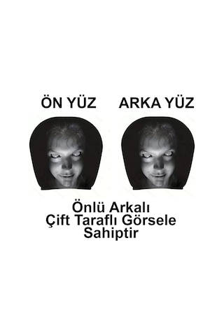 Korkunç Kız Çift Taraflı Dekoratif Oto Başlık Kılıfı/Maske 2'li