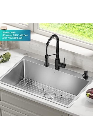 Kraus Mutfak Sabunu Ve Losyon Dispenseri Mat Siyah, Ksd-54mb 000 Açık Krem