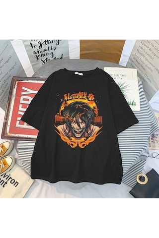 Noıssey Kırmızı Etiket Gala Titan Anime Goth Unisex Giyim T-shirt Model49 16675 Siyah