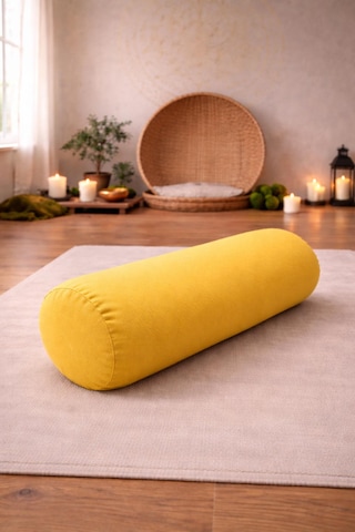 Yuvarlak Zafu Meditasyon Minderi & Bolster Minderi İkili Yoga Meditasyon Minder Seti Sarı