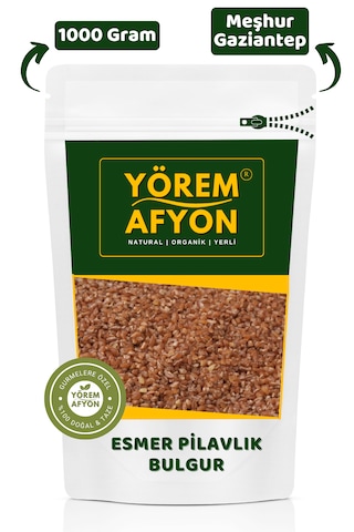 Yörem Afyon Meşhur Gaziantep Yeni Mahsul Organik Tarım Esmer Pilavlık Bulgur 1000gr.