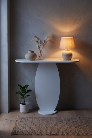 Dresuar Modern Dekoratif Antre Konsolu Giriş Hol Koridor Salon Konsol Masası 7033 Beyaz Çok Renkli