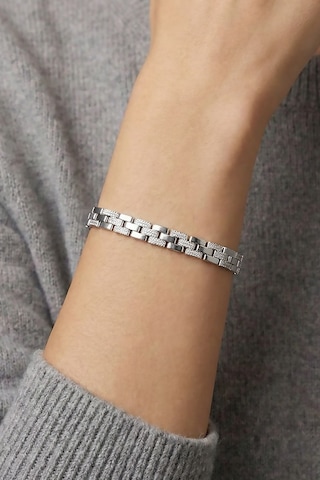 Valmont Accessories 17+2 Cm Ayarlanabilir Taşlı Paslanmaz Çelik Gümüş Renk Şık Zincir Kadın Bileklik