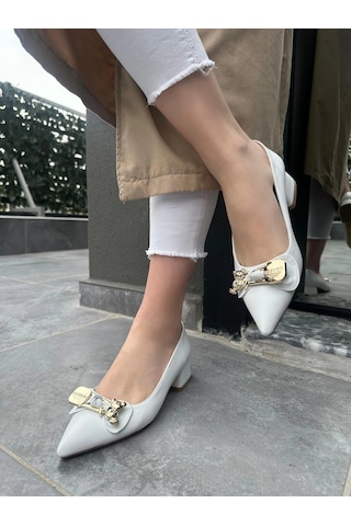 Jies Beyaz Topuklu Ayakkabı Beyaz