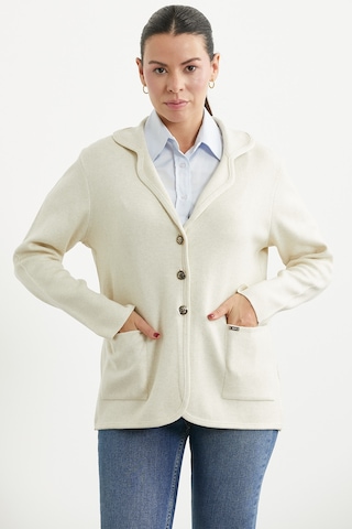 Sementa Oversize Cepli Triko Ceket - Taş
