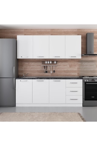 Minar 200 Cm Mutfak Dolabı Beyaz 200-b2