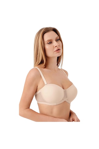 New Bra 347057 Kadın Dolgusuz Straplez Basic Desteksiz C Cup Sütyen Ten