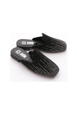 Dgn T0012 Kadin Terlik Siyah Platin