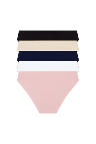 Basic Pamuklu Kadın Bikini Külot 5'li Paket çok Renkli Çok Renkli