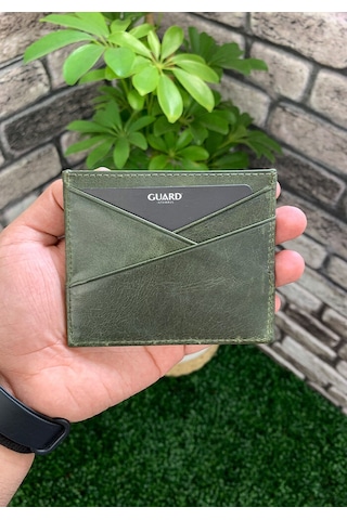 Derije Hakiki Deri Antik Yeşil Kartlık T1437 Çok Renkli