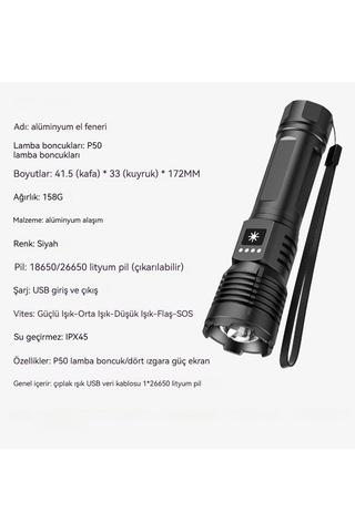 Jian Fan Şarj Edilebilmektedir Siyah