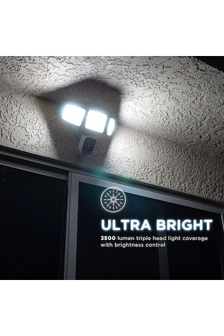 Home Zone Security Üç Kafalı Projektör Kamerası - Akıllı 2.4 Ghz 1080p Çok Renkli