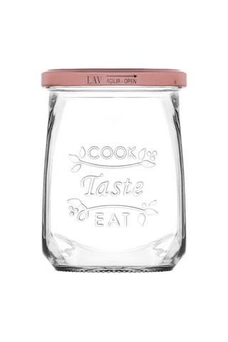 Lav Tasty Cam Kavanoz Tekli Orta Boy 550 ml Metal Kapaklı (Erzak Saklama/Turşu Kavanozu )