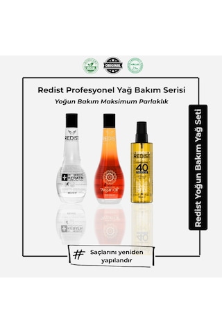 Redist Keratin Yağı 100 ML + Argan Yağı 100 ML+ Redist 40 Yağ 150 ML