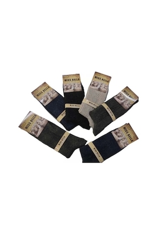 Miss Bella Lamswool Kışlık Erkek Çorap 8 Adet Renkli Çok Renkli