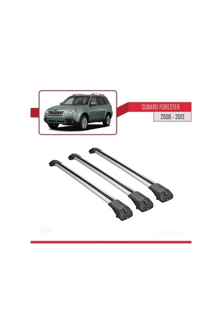 Subaru Forester 2008-2013 Arası İle Uyumlu Ace-1 Ara Atkı Tavan Barı Gri 3 Adet Bar