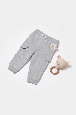 BabyCosy Bebek Cepli Pantolon, %100 Organik Pamuk, Bebek Ve Yenidoğan Serisi - Csy8016 Gri