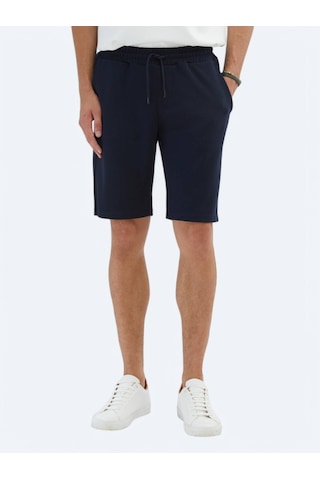 Lacivert Düz Örme Jogging Fit Spor Bermuda Lacivert