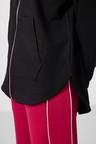 Tommylıfe Siyah Yumuşak Dokulu Kapüşonlu Oversize Kadın Tunik Sweatshirt - 97302