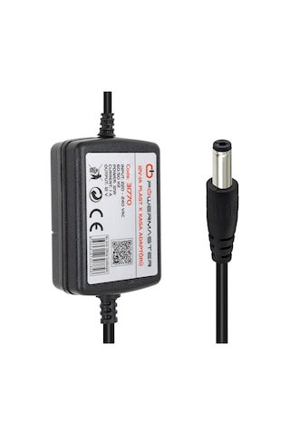 Powermaster Pm-31770 12 Volt - 1 Amper - 12 Watt 5.5 2.5 Mm Uçlu İki Ucu Kablolu Masaüstü Adaptör-4901
