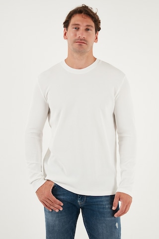 Buratti Pamuklu Bisiklet Yaka Slim Fit Basic Erkek Sweat 5905073 Ekru