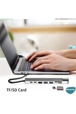 Type-c To Hdtv Multifunction Adapter 8 Port Kablo 1 Adet