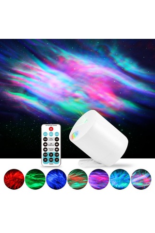 Mufunye Beyaz Led Güneş Sistemi Projeksiyonu Işığı - Rgb Renkler, Parlaklık Ayarı, Kumandalı Ve Zamanlayıcı Özellikli Odalar İçin Stüdyo Işığı