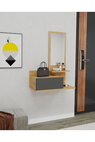 Arnetti Rozella Aynalı Duvara Monte Dresuar Antrasit Safirmeşe Antrasit - Safirmeşe