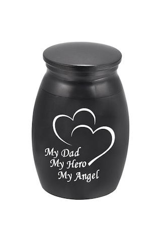 Homyl Metal Urn Anıları Tutmak Cenaze Hatıra Pet Mezar Siyah Altın
