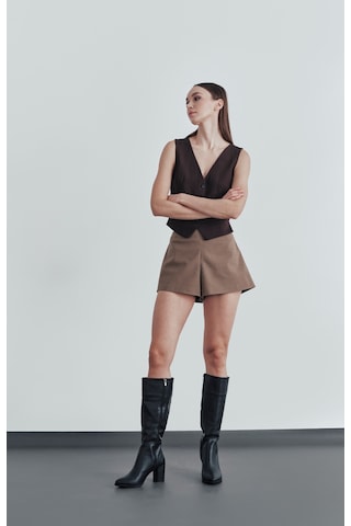 Muggo Almira Garantili Kadın Topuklu Çizme siyah