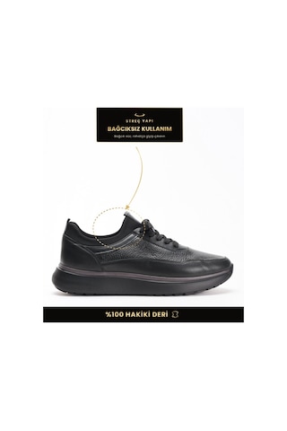 Fame Step Hakiki Deri Erkek Yürüyüş Ayakkabısı Casual Comfort Streç Yapı Bağcıksız Kullanım Ortopedik Günlük Rahat Taban Siyah Sneaker Fame Step Hakiki Deri Erkek Yürüyüş Ayakkabısı Casual Comfort Streç Yapı Bağcıksız Kullanım Ortopedik Günlük Rahat Taban Siyah Sneaker